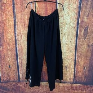 OH MY GAUZE "KATE" Slit Palazzo Pants - BLACK Mult